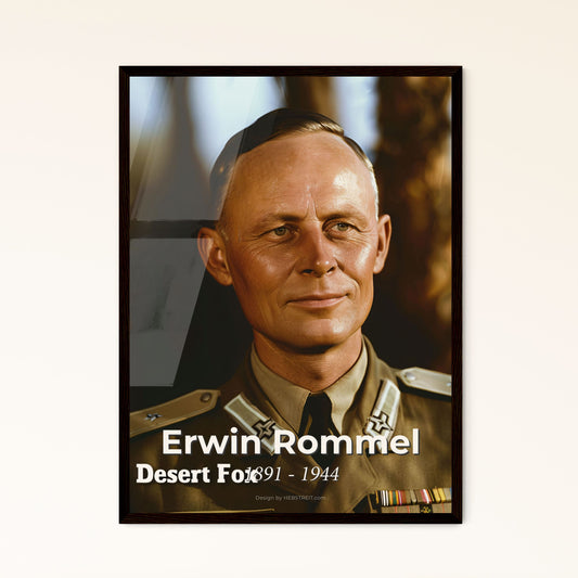 Erwin Rommel: The Desert Fox - Majestic Portrait in Monochrome - A High-Quality Print for Timeless Decor & Thoughtful Gifting
