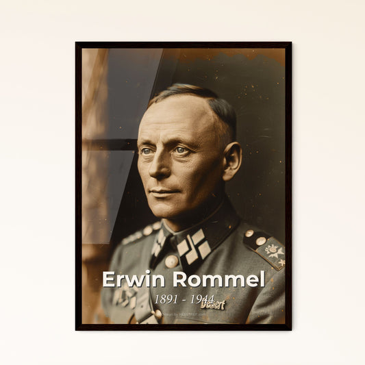 Erwin Rommel: The Desert Fox - Iconic Portrait in Cinematic Sepia | Timeless Wall Art for Home Décor & Gift Giving