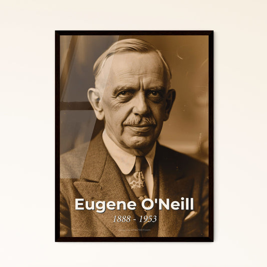 Timeless Portrait of Eugene O'Neill: Nobel Prize Playwright in Monochrome - Perfect for Home Decor & Inspiring Gifts