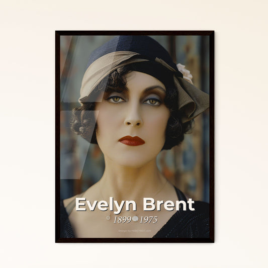 Evelyn Brent: Icon of Flapper Glamour - Stunning Monochromatic Portrait on Rustic Background, Perfect for Home Decor