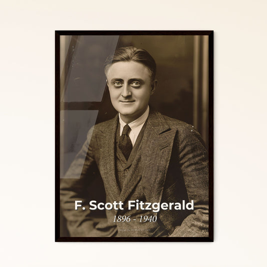 Timeless Elegance: F. Scott Fitzgerald Portrait - Jazz Age Icon in Cinematic Monochrome Finish - Perfect Gift & Home Décor