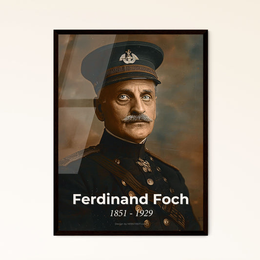 Ferdinand Foch: Timeless Tribute - Elegant Monochrome Portrait of the Supreme Allied Commander in High-Quality Art Print