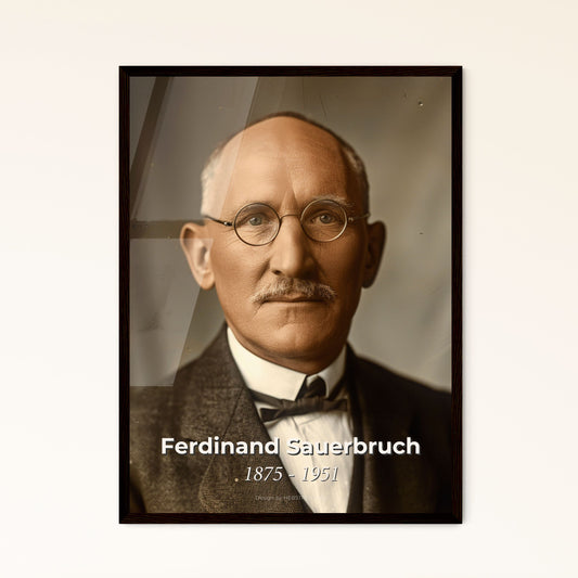 Ferdinand Sauerbruch: Visionary German Surgeon - Iconic Ultrarealistic Portrait in Monochrome for Your Elegant Home Decor