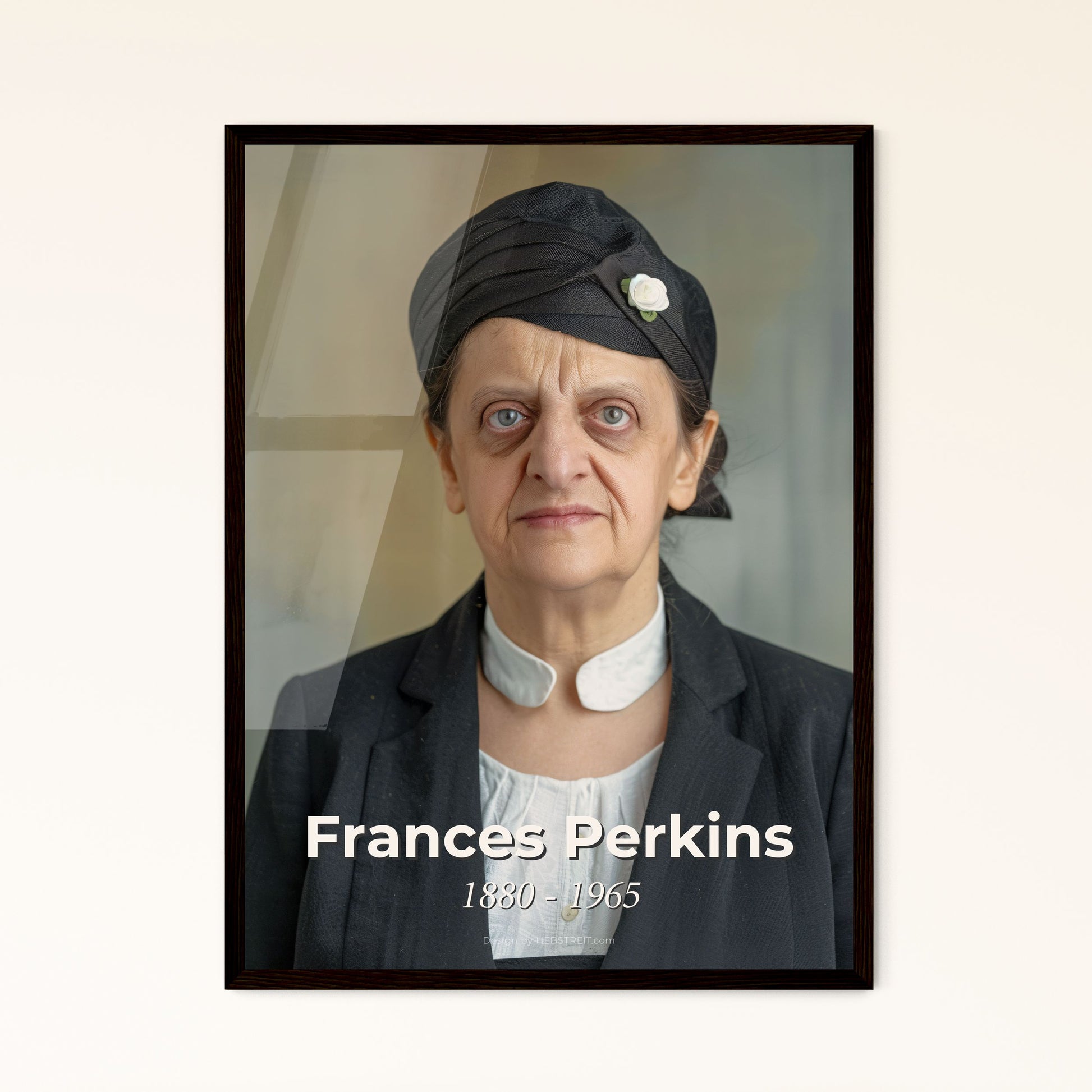 Frances Perkins: Visionary Trailblazer & Labor Advocate – Captivating Portrait in Rustic Elegance for Home Decor & Gifting