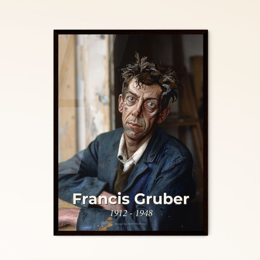Francis Gruber: Expressionist Masterpiece - Stunning Ultra-Realistic Portrait in Monochrome & Sepia for Elegant Home Décor