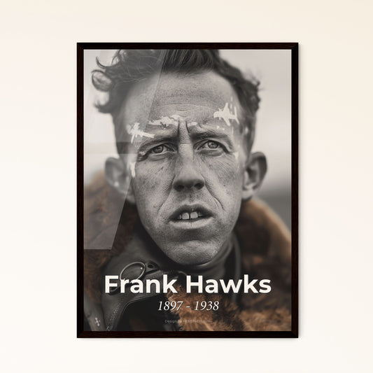 Frank Hawks: Aviator Icon, 1920s Record-Setter - Timeless Portrait Art Print in Rustic Elegance for Home Decor & Gifts