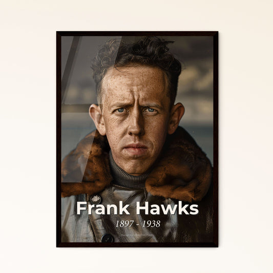 Frank Hawks: Iconic American Aviator Portrait - Vintage Aviation Art Print, Framed or Aluminum, Perfect for Home Décor Enthusiasts