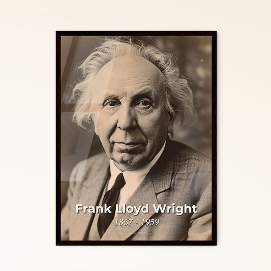 Timeless Tribute to Frank Lloyd Wright: Iconic Portrait Print Celebrating Organic Architecture - Perfect Gift for Home Decor