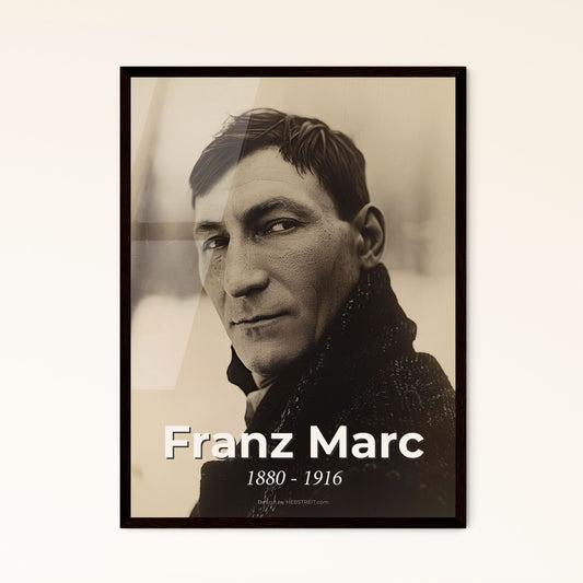 Franz Marc: Iconic German Expressionist - Vibrant Animal Paintings - High-Quality Monochrome Print with Rustic Elegance