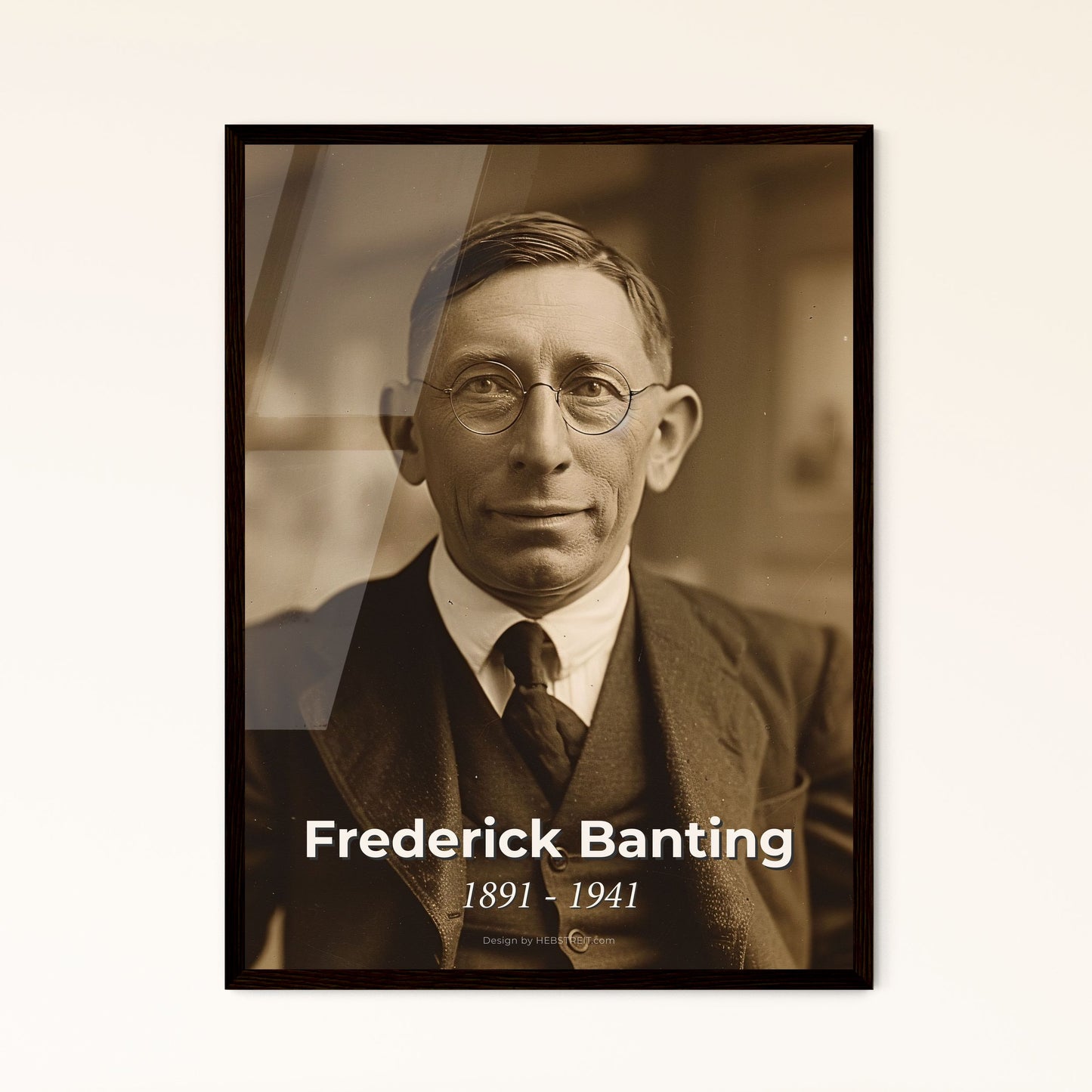 Frederick Banting: Canadian Hero & Insulin Co-Discoverer - Stunning Ultra-Realistic Portrait for Timeless Home Decor