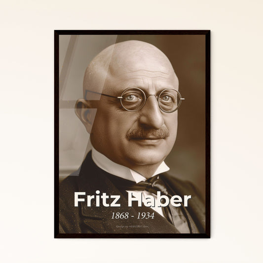 Fritz Haber (1868-1934): Master Chemist & Nobel Laureate - Iconic Portrait on Rustic Background | High-Quality Home Decor Print