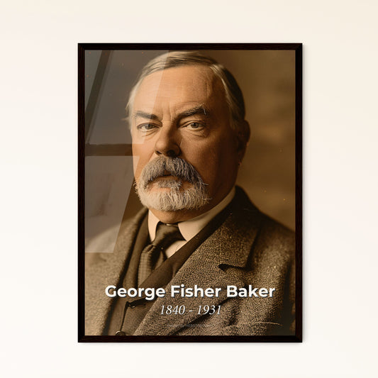Timeless Portrait of George Fisher Baker: Visionary Banker & Philanthropist, Perfect Decor Accent for Home or Gift
