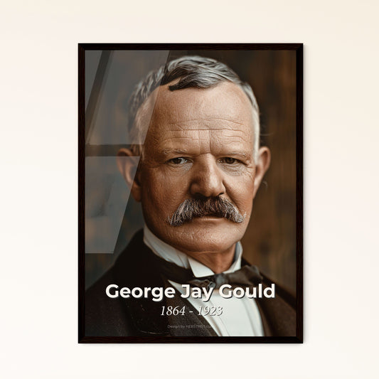 Timeless Elegance: George Jay Gould Portrait - Classic Financier in Cinematic Sepia, Perfect for Home Decor & Gifting