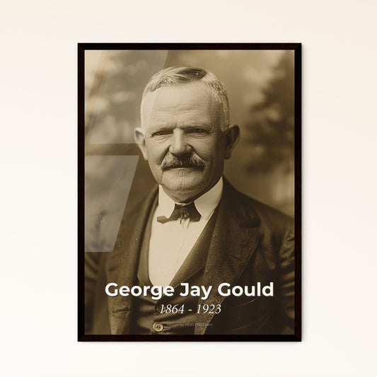 Timeless Portrait of George Jay Gould: Iconic Financier & Railway Pioneer, Artfully Captured in Monochrome Elegance