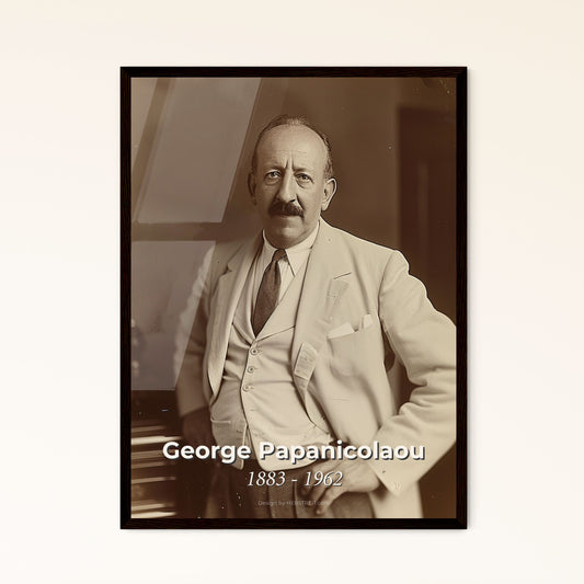 Celebrating George Papanicolaou: A Masterful Portrait of the Pioneer Behind the Pap Smear - Timeless Wall Art for Any Space