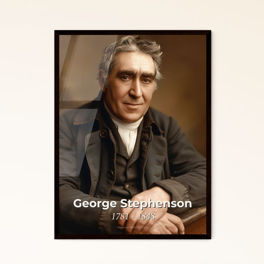 Timeless Tribute to George Stephenson: Father of Railways - Stunning Ultrarealistic Print in Elegance for Your Home Decor