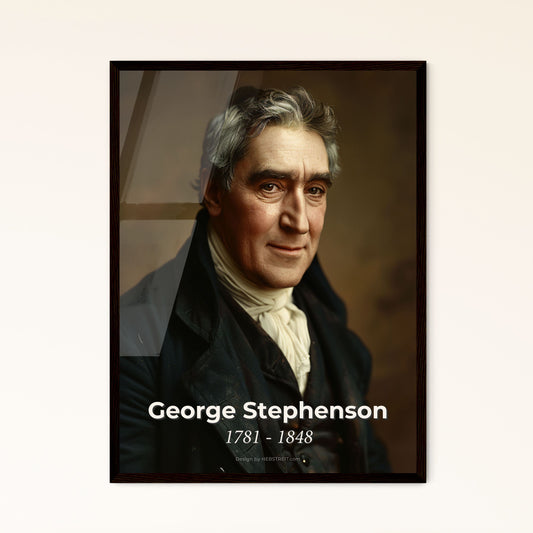 George Stephenson: The Father of Railways - Timeless Portrait in Sepia with Cinematic Flair | Exquisite Wall Art for Home Decor
