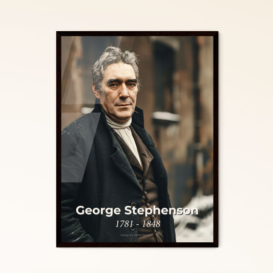 Timeless Tribute to George Stephenson: The Father of Railways – Stunning Ultrarealistic Portrait in Sepia & Monochrome Finish
