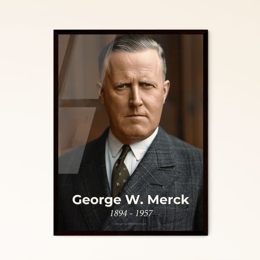 Authentic Portrait of George W. Merck: Visionary Pharmaceutical Leader (1894-1957) - Premium Art Print for Distinctive Décor