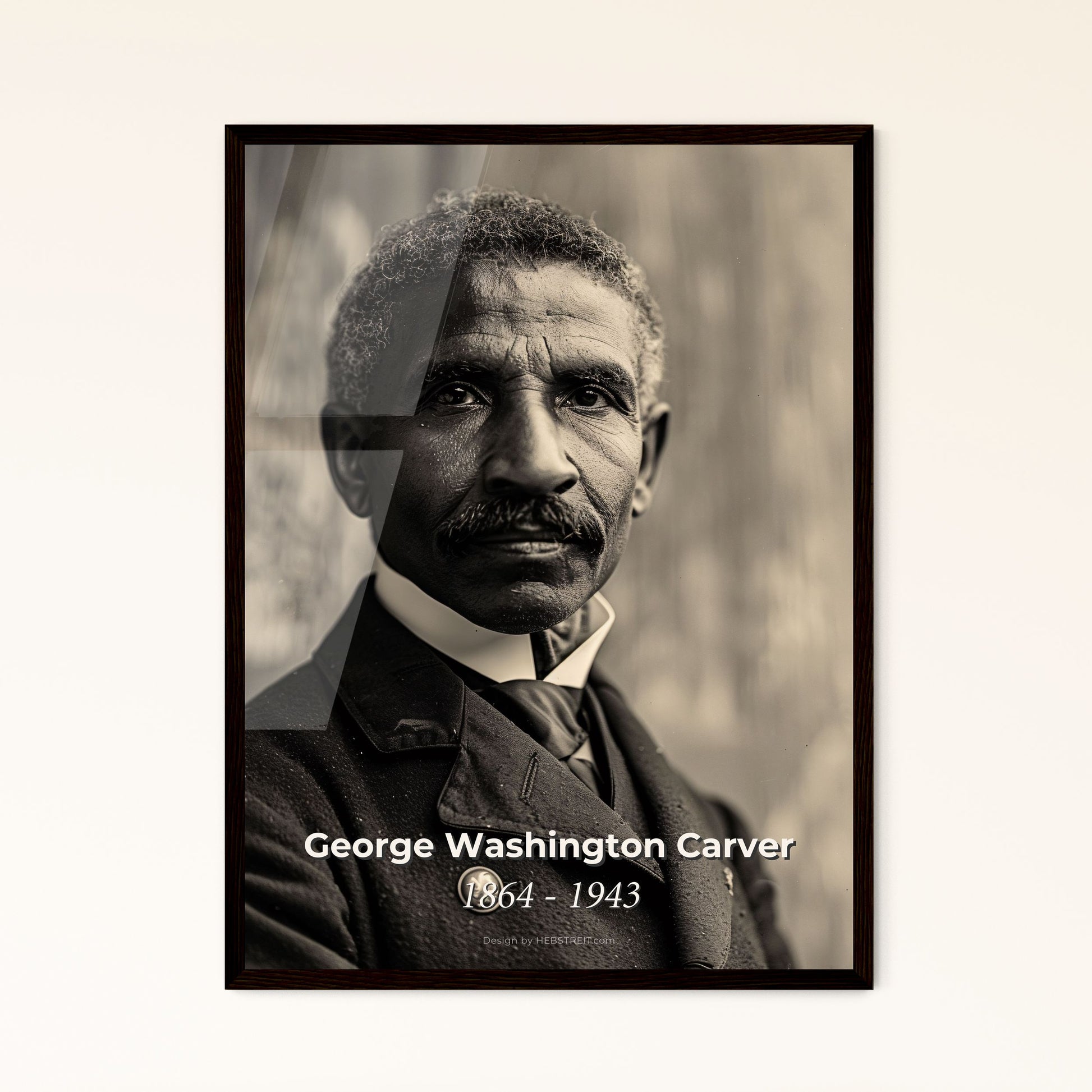 George Washington Carver: Timeless Visionary - Captivating Portrait of America's Agricultural Pioneer in High-Quality Print