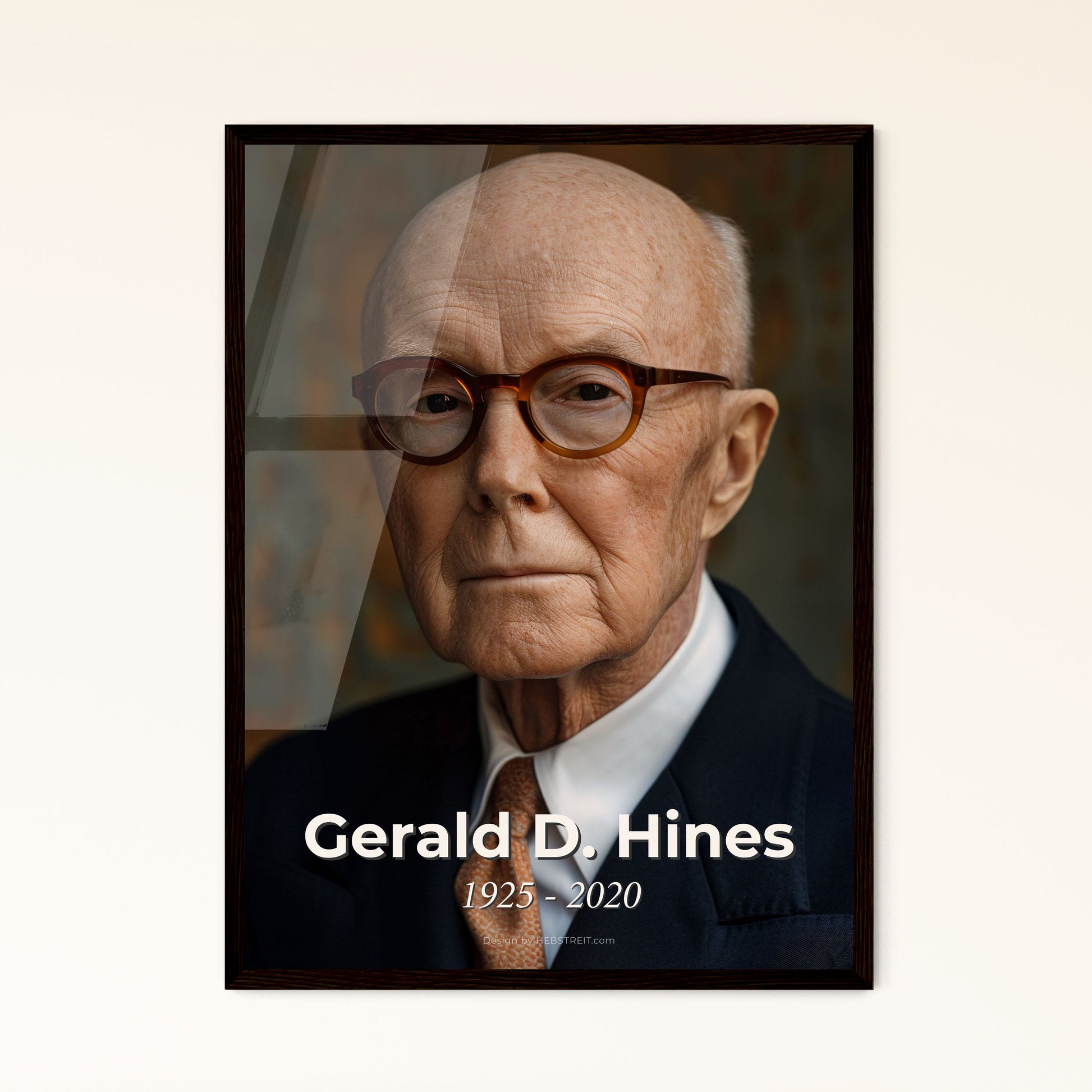 Timeless Tribute: Iconic Portrait of Gerald D. Hines, Legendary Real Estate Developer, in Ultrarealistic Cinematic Style