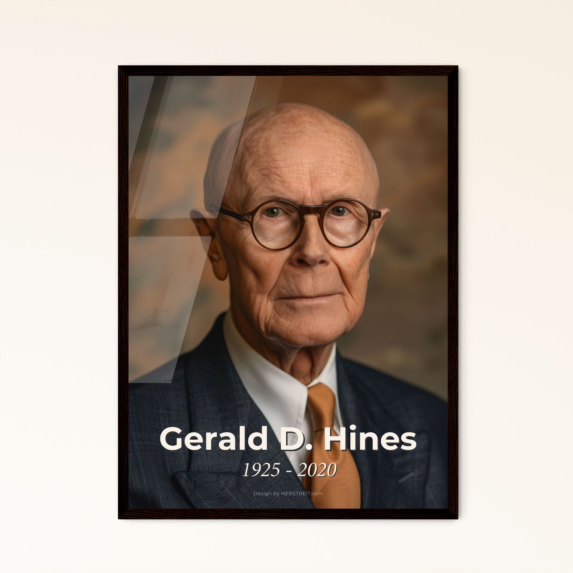 Gerald D. Hines (1925-2020): Legendary Real Estate Visionary - Iconic Portrait on Rustic Background, Perfect for Timeless Decor