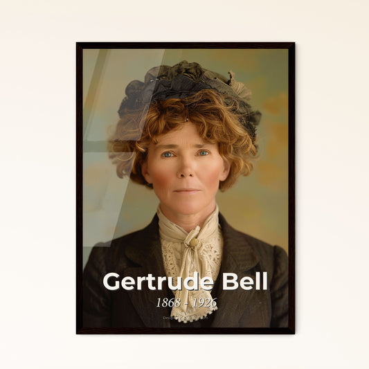 Gertrude Bell: Pioneering British Archaeologist & Modern Iraq Influencer - Stunning Monochrome Portrait in Rustic Elegance