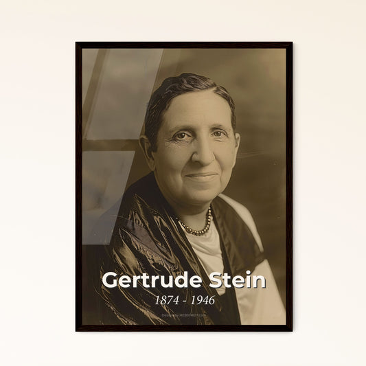 Timeless Elegance: Gertrude Stein Portrait - Avant-Garde Icon in Monochrome | Art Print & Framed Decor for Modern Spaces