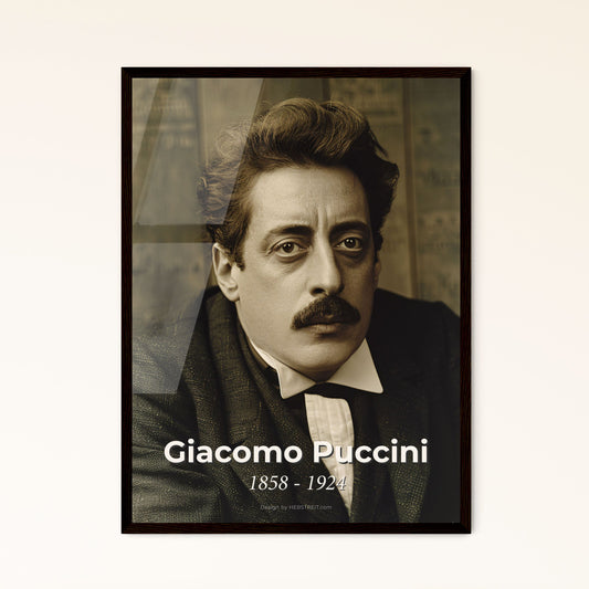 Timeless Portrait of Puccini: Iconic Composer, La Bohème & Madama Butterfly – Elegant Art Print for Home Decor & Gifts