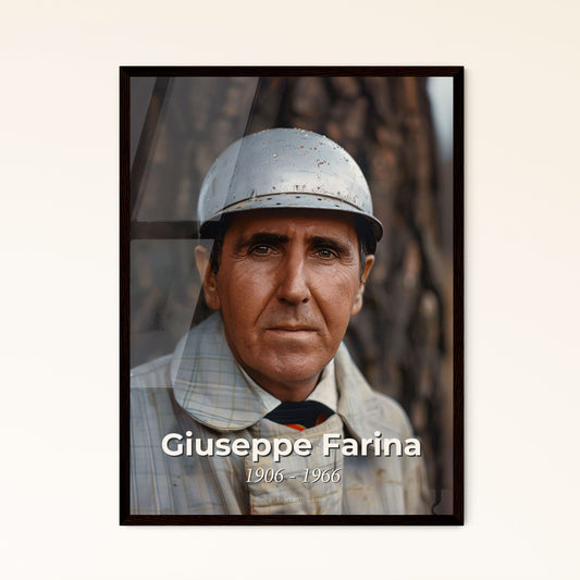 Giuseppe Farina: The First Formula One Champion – Stunning Cinematic Portrait in Sepia, Perfect for Home Decor & Gifting