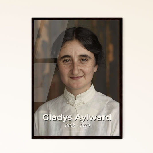 Timeless Tribute to Gladys Aylward: A Heroic Missionary's Portrait in High Contrast Cinematic Art for Inspiring Home Decor