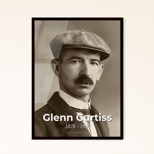 Glenn Curtiss: Pioneer of American Aviation - Captivating Ultrarealistic Portrait on Rustic Background - Perfect for Home Decor