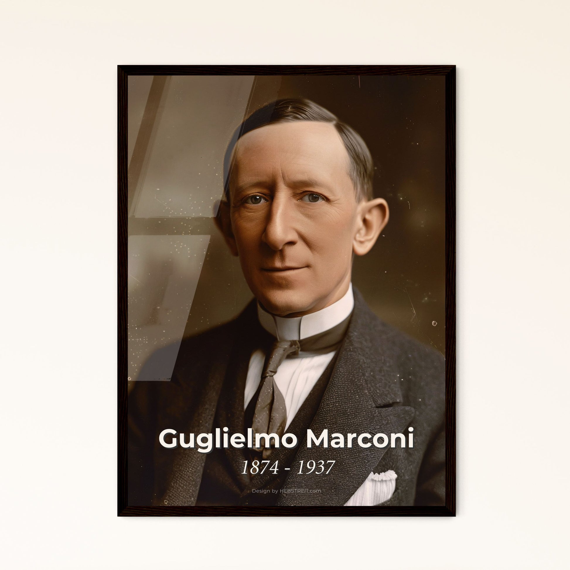 Timeless Legacy of Guglielmo Marconi: Pioneering Radio Innovator - Pristine Portrait for Elegant Home Decor & Thoughtful Gifting