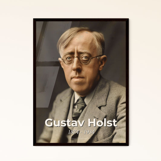 Stunning Gustav Holst Portrait: Timeless Cinematic Print - Celebrate the Iconic Composer in Monochrome Elegance for Your Home Decor