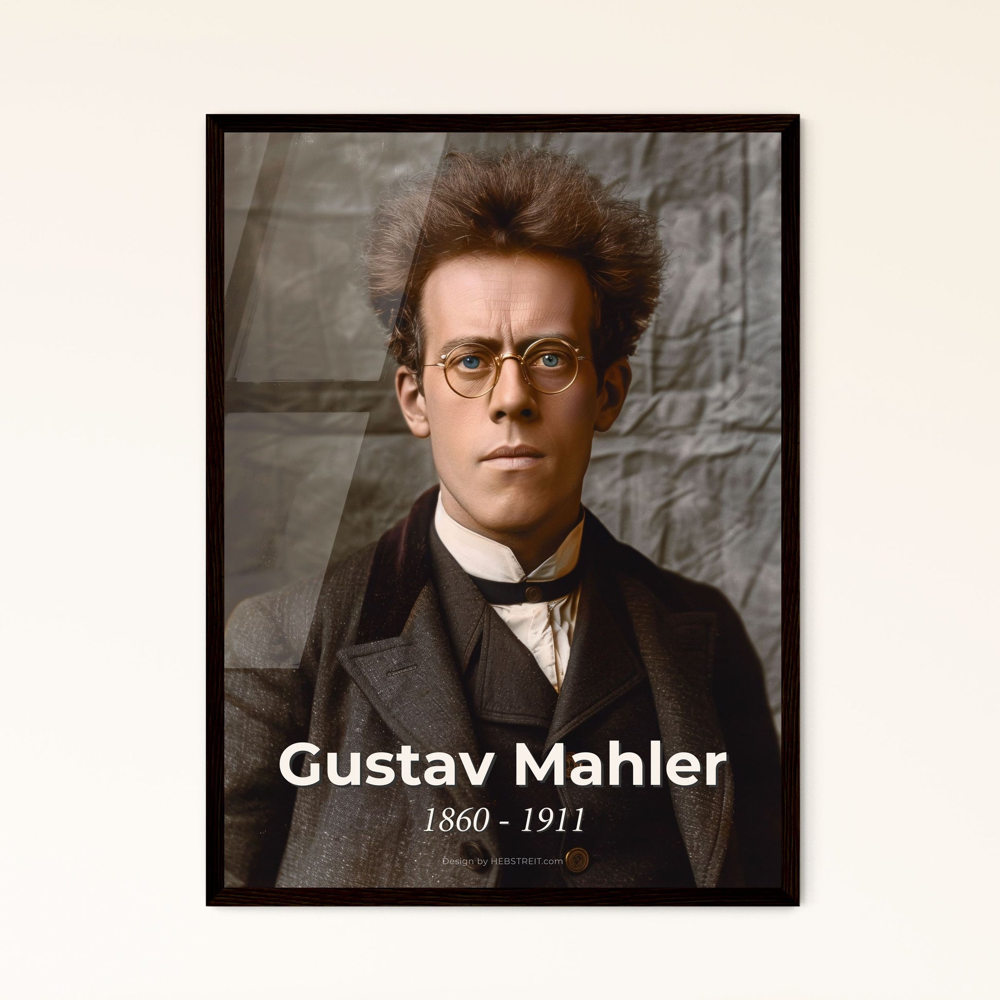 Timeless Portrait of Gustav Mahler: Iconic Austrian Composer - Limited Edition Ultra-realistic Print for Elegant Home Decor