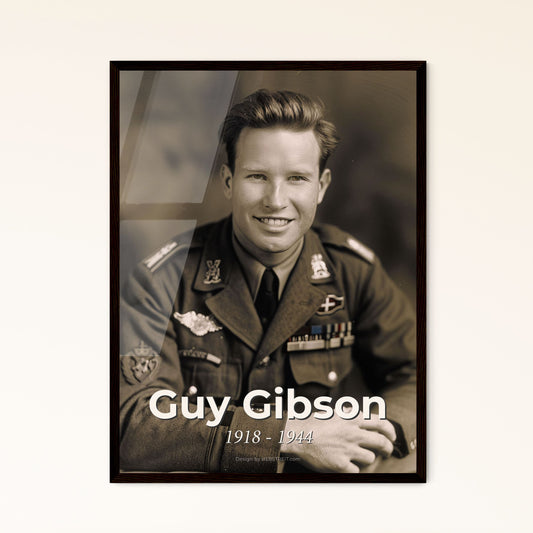 Heroic Legacy: Guy Gibson, Victoria Cross Recipient & Dambusters Leader - Stunning Ultrarealistic Print for Home Decor