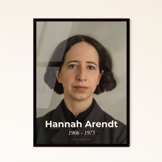 Timeless Portrait of Hannah Arendt: Iconic Political Thinker - Premium Art Print, Framed or Aluminum for Your Home Décor