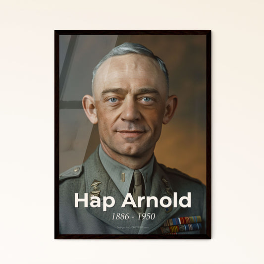 Elevate Your Space with 'Hap Arnold: Pioneering American General' - Stunning Monochrome Print, Framed or Aluminum Options Available!