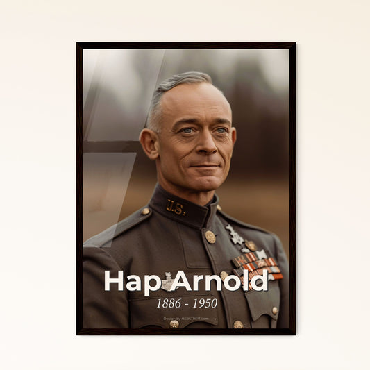 Hap Arnold: Pioneering Air Force General – Timeless Monochromatic Portrait with Rustic Elegance for Distinctive Home Decor