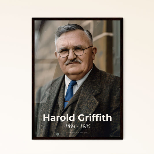 Timeless Tribute: Harold Griffith, Pioneer Anesthesiologist, Captured in an Ultra-Realistic Cinematic Portrait - Perfect for Home Decor