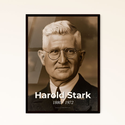 Authentic Portrait of Admiral Harold Stark: Icon of WWII Leadership - High-Quality Print for Home Decor & Gift Giving