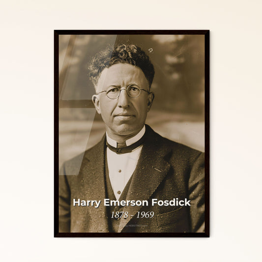 Timeless Legacy: Harry Emerson Fosdick Portrait - Iconic Liberal Christian Leader in Ultra-Realistic Art for Elegant Home Décor