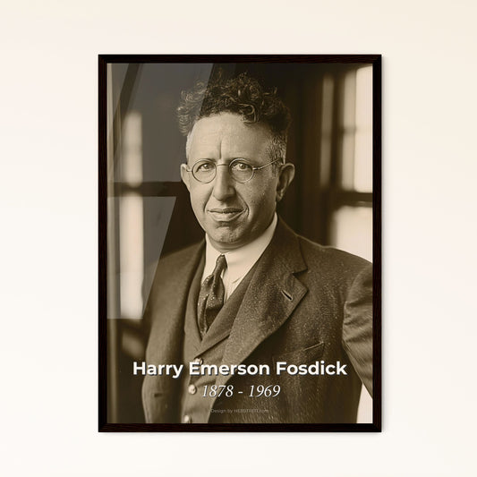 Timeless Portrait of Harry Emerson Fosdick: Influential Christian Leader & Author, Elegant Art for Home Decor & Gift Giving