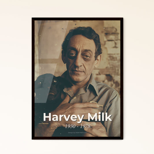 Harvey Milk: Iconic Portrait of an LGBTQ+ Pioneer – Timeless Tribute in Monochrome, Perfect for Home Decor & Meaningful Gifting