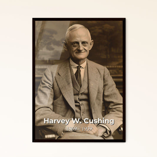 Harvey W. Cushing: Pioneering Neurosurgeon in High-Contrast Art Print – A Timeless Tribute for Home Decor & Thoughtful Gifting
