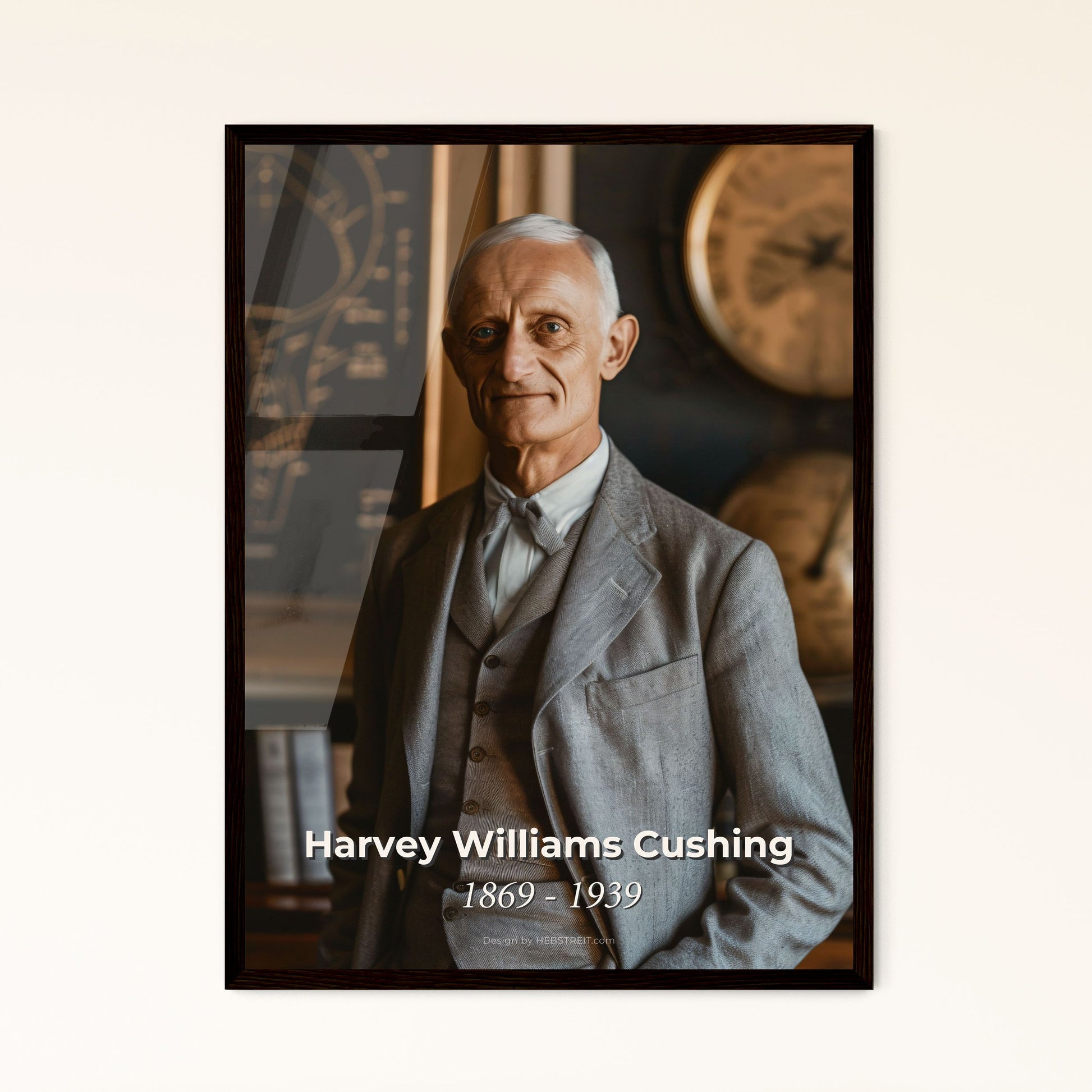 Timeless Tribute to Harvey Cushing: Groundbreaking Neurosurgeon Portrait in Elegant Monochrome, Perfect for Home Decor & Gifting