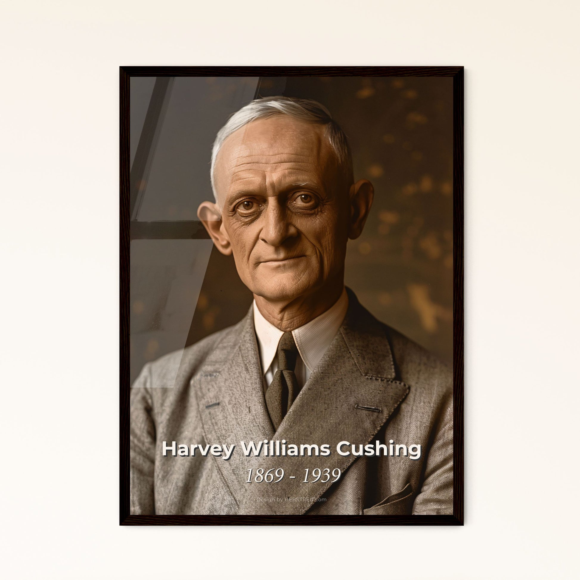 Timeless Tribute to Harvey Cushing: Iconic Portrait of Neurosurgery Pioneer in Monochrome Elegance - Perfect for Home Decor