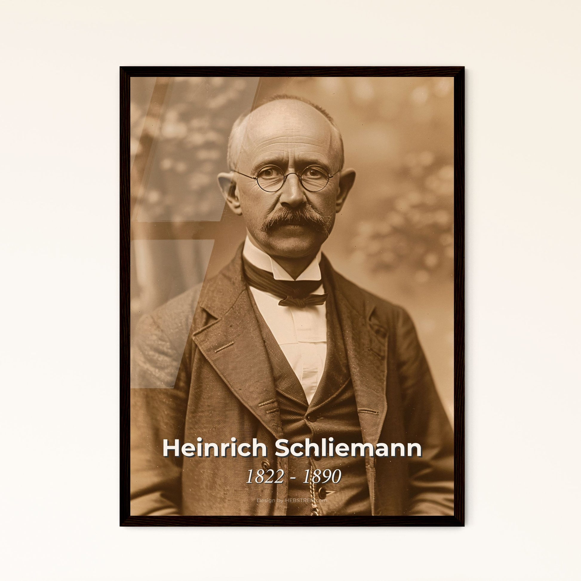 Timeless Legacy: Heinrich Schliemann - Pioneer of Archaeology & Discoverer of Ancient Troy in a Captivating Monochrome Portrait