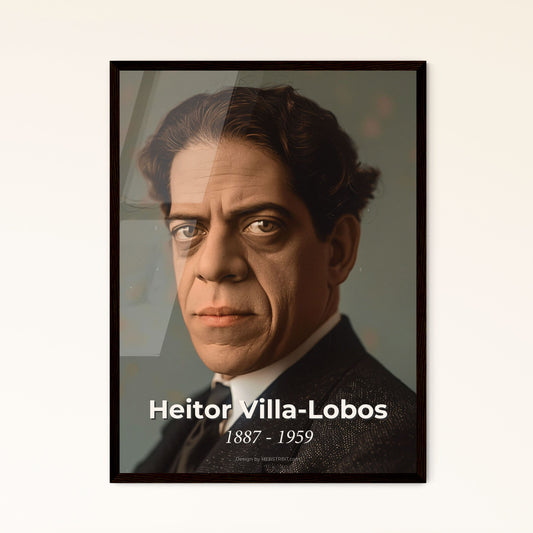 Timeless Tribute to Heitor Villa-Lobos: Iconic Portrait Blending Brazilian Heritage with Classical Elegance - Perfect Home Decor