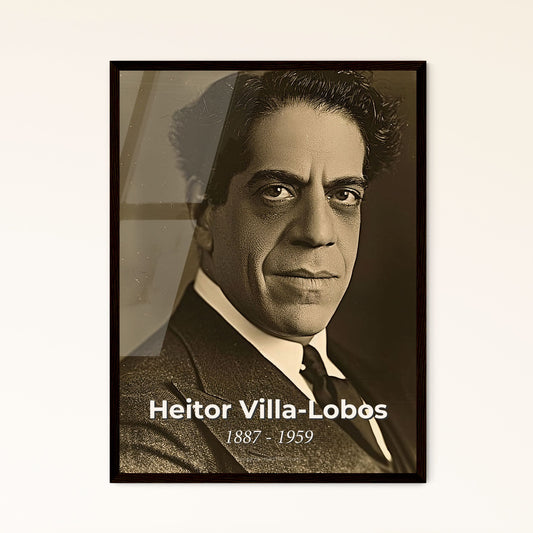 Timeless Tribute: Heitor Villa-Lobos - Legendary Brazilian Composer in Exquisite Sepia Elegance | Perfect for Home Decor